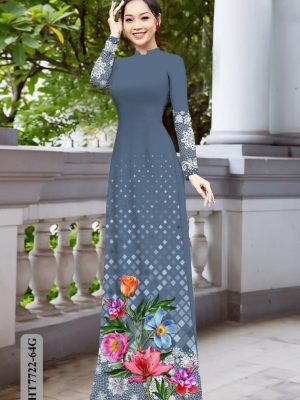 Vải Áo Dài Hoa In 3D AD HT7772 18
